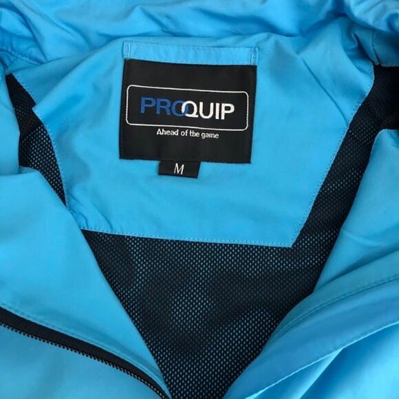 Proquip Ahead of The Game Men's Golf Blue Pullover Rain Wind Proof Jacket Medium - Picture 5 of 12